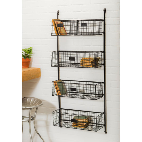 Metal Wall Mounted Wire Shelf Unit Floating Shelf Bathroom Kitchen Storage Rack Bookcases